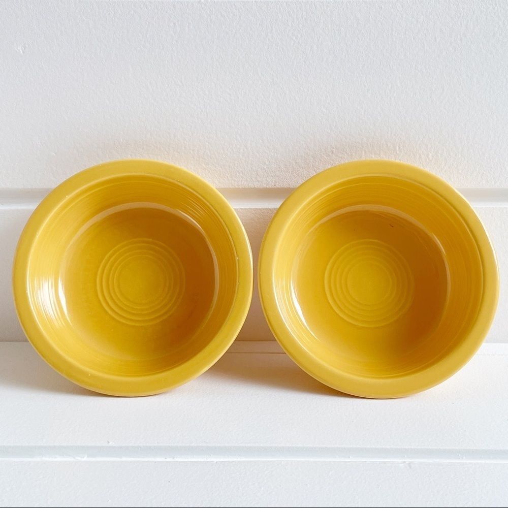 Fiesta Set of 5 1/2” Original Yellow Glaze Fruit Bowls In Retired 1936-1969